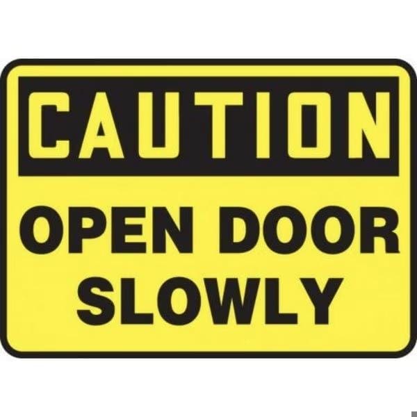 Accuform OSHA CAUTION SAFETY SIGN OPEN DOOR MABR610XT MABR610XT - main